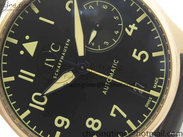 MIROTIME 0331 Big Pilot IW510301 Satin-Polished RG YLF Best Edition Black Dial On Leather Strap A Flexible 7222